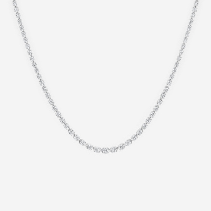 17 ctw Oval Lab Grown Diamond East West Tennis Necklace